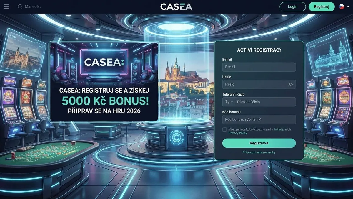 Registrace s bonusem v Casea